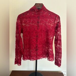 Apt. 9 Vibrant Red Lace Blouse
